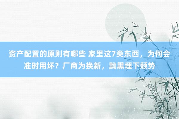 资产配置的原则有哪些 家里这7类东西，为何会准时用坏？厂商为换新，黝黑埋下颓势