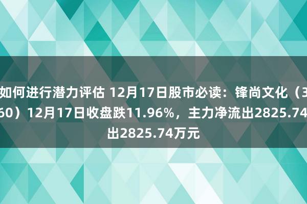 如何进行潜力评估 12月17日股市必读：锋尚文化（300860）12月17日收盘跌11.96%，主力净流出2825.74万元