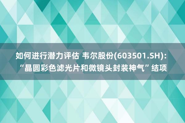 如何进行潜力评估 韦尔股份(603501.SH): “晶圆彩色滤光片和微镜头封装神气”结项